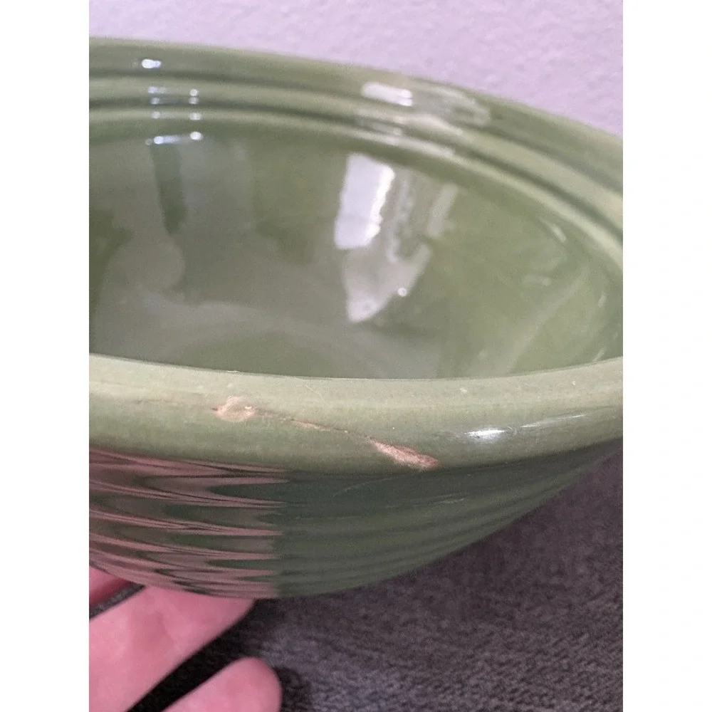 Vintage Bauer Los Angeles Green Ringware Pottery Mixing/Nesting Bowl No. 30